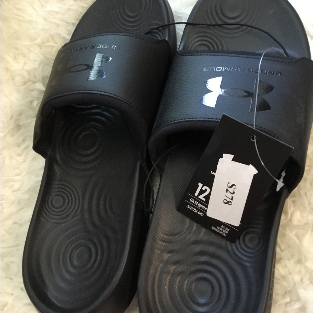 Under Armour Black Slide Sandals